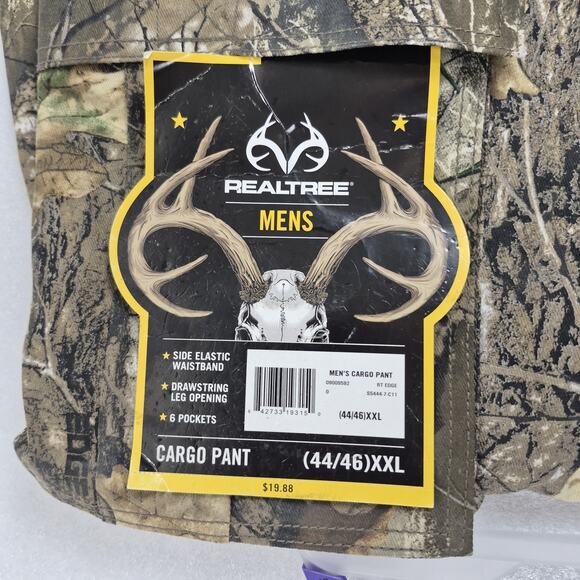 Men's REALTREE RT Edge Cargo Hunting Pants, Flex Fabric size 44/46 XXL - Picture 2 of 5
